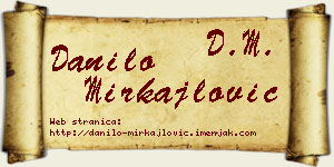 Danilo Mirkajlović vizit kartica